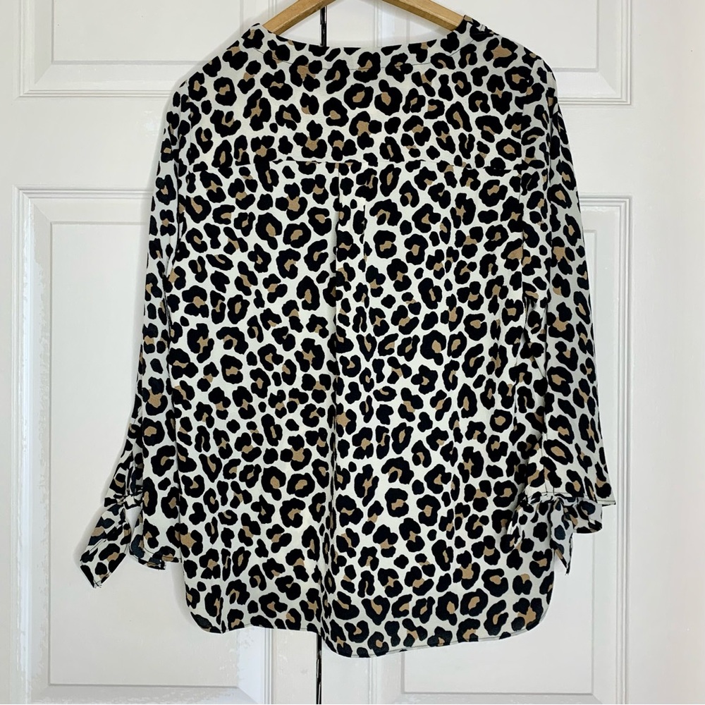 Michael Kors Leopard Print Blouse / Tunic, Sz M, Animal Print Trendy Fall Autumn - Picture 4 of 12